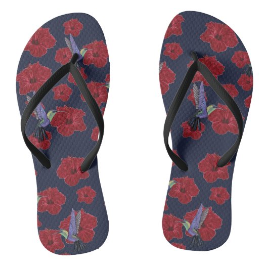 Hummingvogels Hibiscus Floral Art Teenslippers (Voetbed)