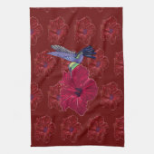 Hummingvogels Hibiscus Floral Art Theedoek (Verticaal)