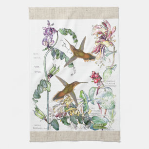 Hummingvogels Honeysuckle Flowers Kitchen Towels Theedoek