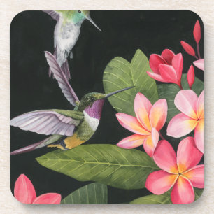 Hummingvogels in de Plumeria Bier Onderzetter