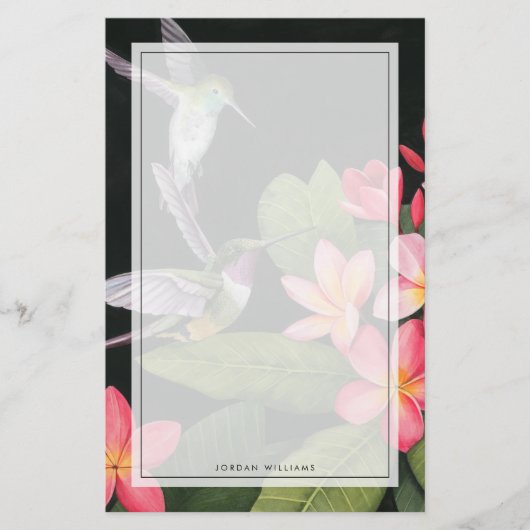 Hummingvogels in de Plumeria Briefpapier (Voorkant)