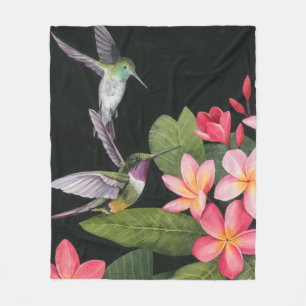 Hummingvogels in de Plumeria Fleece Deken