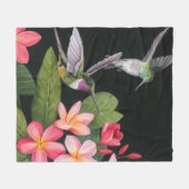 Hummingvogels in de Plumeria Fleece Deken (Voorkant (Horizontaal))
