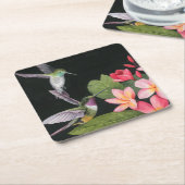 Hummingvogels in de Plumeria Kartonnen Onderzetters (Schuin)