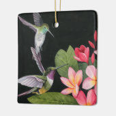 Hummingvogels in de Plumeria Keramisch Ornament (Links)