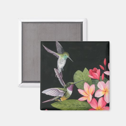 Hummingvogels in de Plumeria Magneet (Voorkant / Achterkant)
