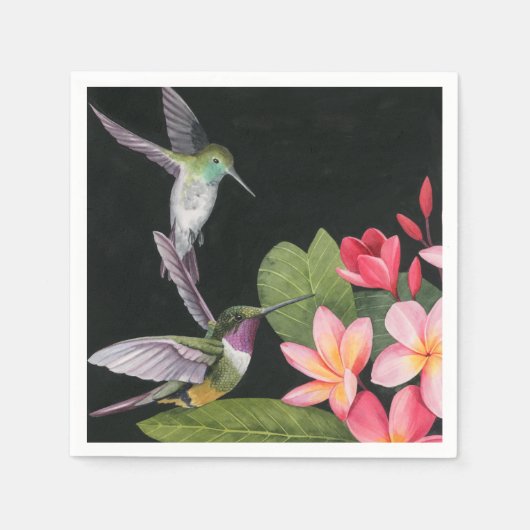 Hummingvogels in de Plumeria Servet (Voorkant)