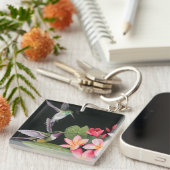 Hummingvogels in de Plumeria Sleutelhanger (Voorkant Rechts)