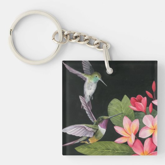 Hummingvogels in de Plumeria Sleutelhanger (Voorkant)