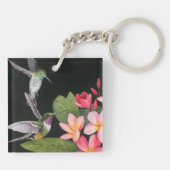 Hummingvogels in de Plumeria Sleutelhanger (Achterkant)