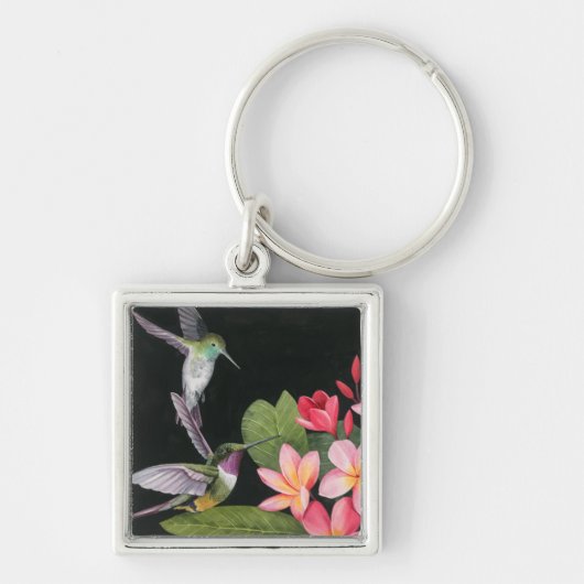 Hummingvogels in de Plumeria Sleutelhanger (Voorkant)