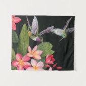 Hummingvogels in de Plumeria Wandkleed (Voorkant (horizontaal))