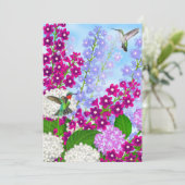 Hummingvogels in tuinbloemen Bewaar de datum Save The Date (Staand voorkant)