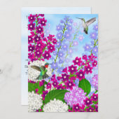 Hummingvogels in tuinbloemen Weddenschap Kaart (Voorkant / Achterkant)