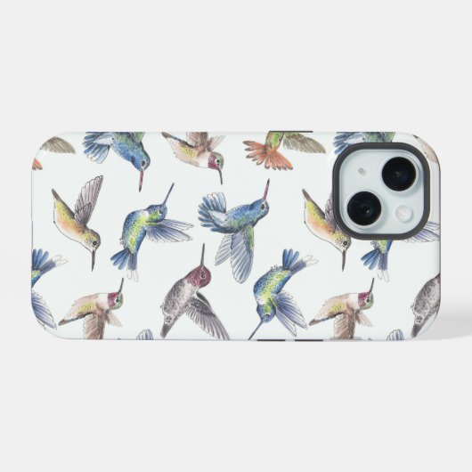 Hummingvogels iPhone 15 Case (Achterkant horizontaal)