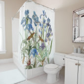 Hummingvogels Iris Flower Garden Showgordijn Douchegordijn (In situ)
