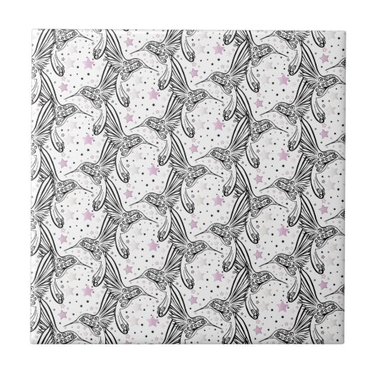 Hummingvogels IV Tegeltje (Voorkant)