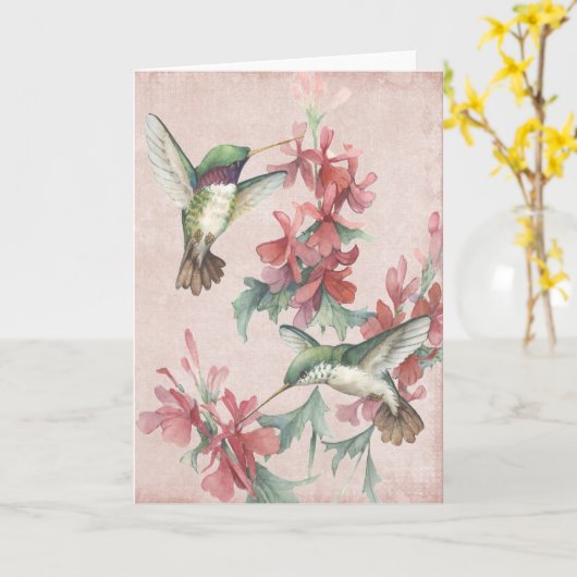 Hummingvogels Kaart (Gele Bloem)