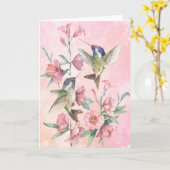 Hummingvogels Kaart (Gele Bloem)