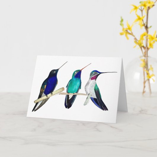 Hummingvogels Kaart (Gele Bloem)