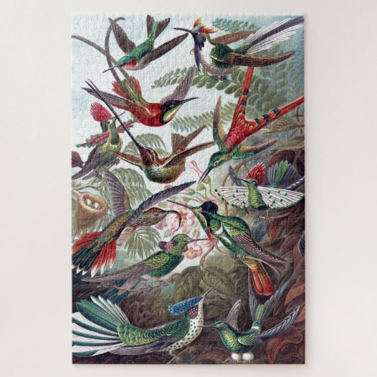  Hummingvogels Kunst ter illustratie van oud boek Legpuzzel (Verticaal)
