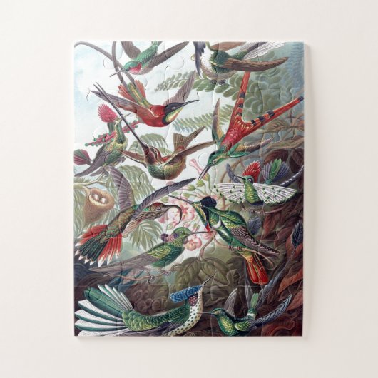  Hummingvogels Kunst ter illustratie van oud boek Legpuzzel (Verticaal)