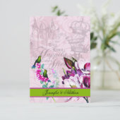 Hummingvogels Magnolias RSVP-kaart RSVP Kaartje (Staand voorkant)