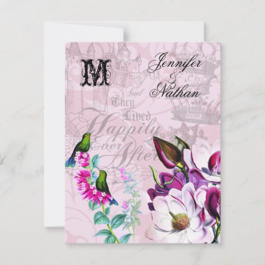 Hummingvogels Magnolias Wedding RSVP-kaart RSVP Kaartje (Voorkant)