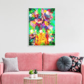 Hummingvogels met Floral Collage Canvas Afdruk (Insitu (Woonkamer))