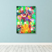 Hummingvogels met Floral Collage Canvas Afdruk (Insitu (Houten vloer))