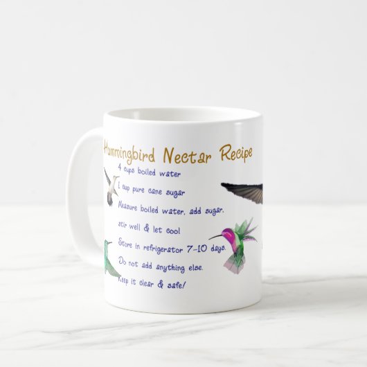Hummingvogels Nectar Recipe Koffiemok (Voorkant links)