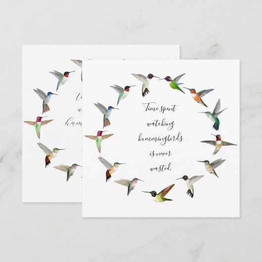 Hummingvogels Notitiekaartje (Voorkant / Achterkant)