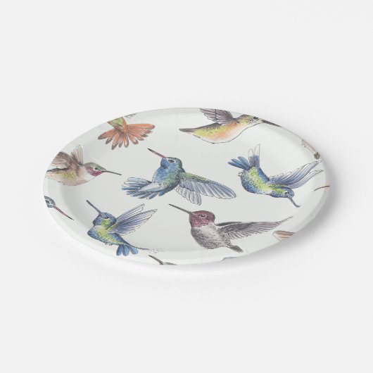 Hummingvogels Papieren Bordje (Gekanteld)