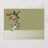 Hummingvogels Romantisch hart met vleugels Uitnodiging Briefkaart (Achterkant)
