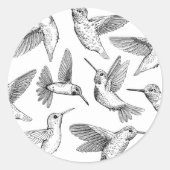 Hummingvogels Ronde Sticker (Voorkant)