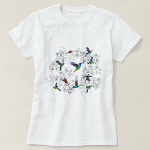 Hummingvogels T-Shirt Flowers