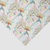 Hummingvogels Teacups Spring Floral Garden Tissuepapier (Detail)