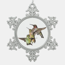 Hummingvogels Tin Sneeuwvlok Ornament