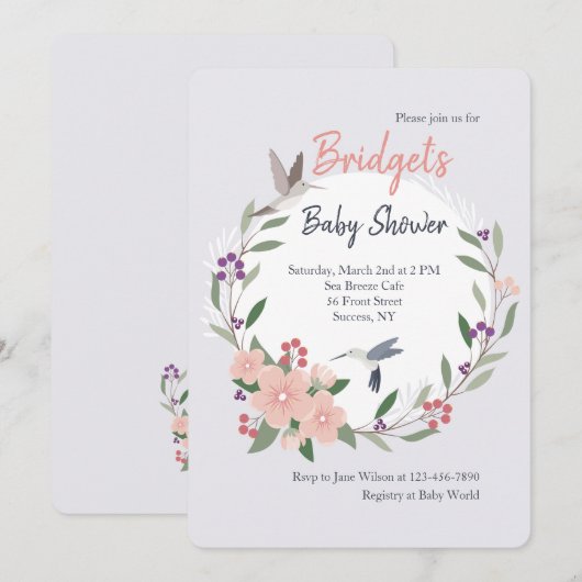 Hummingvogels Uitnodiging (Voorkant / Achterkant)