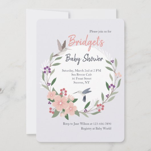 Hummingvogels Uitnodiging (Voorkant)