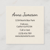 Hummingvogels, Visitekaartje op het grote plein (Achterkant)