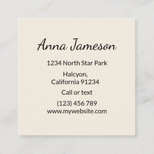 Hummingvogels, Visitekaartje op het grote plein (Achterkant)