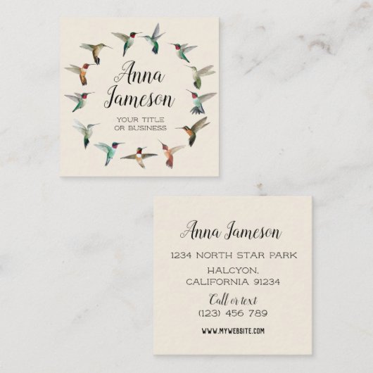 Hummingvogels, Visitekaartje op het grote plein (Voorkant / Achterkant)