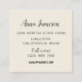 Hummingvogels, Visitekaartje op het grote plein (Achterkant)