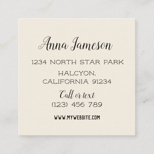 Hummingvogels, Visitekaartje op het grote plein (Achterkant)