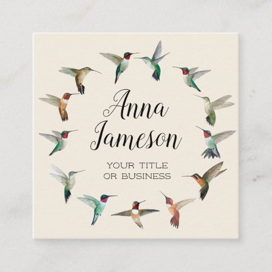 Hummingvogels, Visitekaartje op het grote plein (Voorkant)
