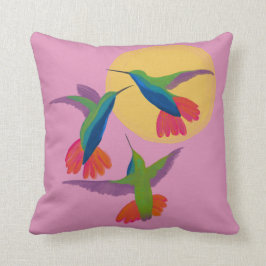 Hummingvogels - Zwart gekleurde Mango Art Kussen