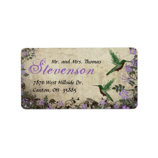 Humminvogels Adres Etiket (Voorkant)