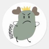 Hummm boze kleine groene prins ronde sticker (Voorkant)