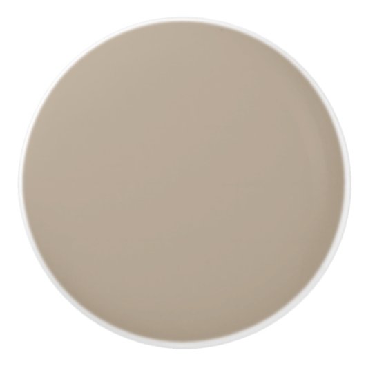 Hummus beige, lichtbruin, neutraal, vaste kleur keramische knop (Voorkant)